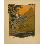 GUSTAVE BAUMANN - July - Original color woodcut