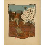 GUSTAVE BAUMANN - April - Original color woodcut