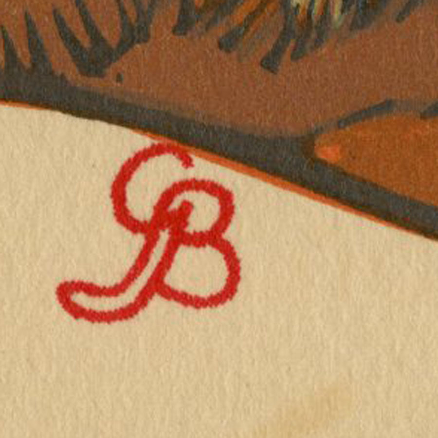 GUSTAVE BAUMANN - April - Original color woodcut - Bild 3 aus 3