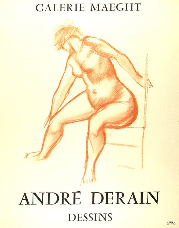 ANDRE DERAIN - Andre Derain: Dessins. Galerie Maeght - Original color lithograph poster