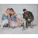 H. V. LENAU - The Suitor - Gouache and watercolor on paper