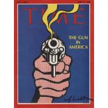 ROY LICHTENSTEIN - The Gun in America - Color offset lithograph