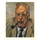 LUCIAN FREUD - Man Smoking - Color offset lithograph