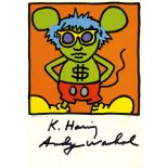 ANDY WARHOL & KEITH HARING - Andy Mouse I, Homage to Warhol - Color offset lithograph