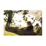 ANDREW WYETH - Helga in Orchard - Color offset lithograph