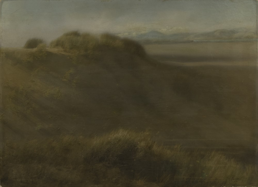 W[ILLARD] E. WORDEN - San Francisco from the Sand Dunes - Vintage hand-colored mammoth plate gela...