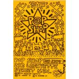 KEITH HARING - Pop Shop Handbill/Sticker - Color offset lithograph