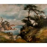 THOMAS MORAN - Near Point Lobos, China Cove, Monterey Coast, California - Oil on canvas