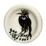 PABLO PICASSO - Ceramic: Oiseau a la huppe - Glazed ceramic ashtray