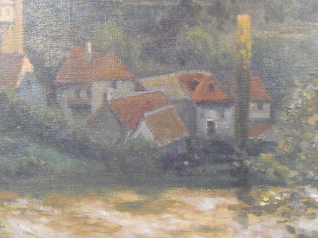 GEORGES PLASSE - Village au bord du fleuve - Oil on canvas - Bild 7 aus 8