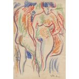 ERNST LUDWIG KIRCHNER - Die Liebenden - Crayon and colored pencil drawing on paper