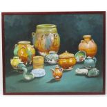 J. D. CASTRO - Still Life with Pottery - Oil on canvas