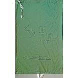 ANDY WARHOL - Dollar Signs - $$$ - Black marker drawings on green rip-stop nylon laundry bag