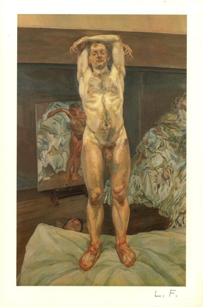 LUCIAN FREUD - Two Men in the Studio - Color offset lithograph