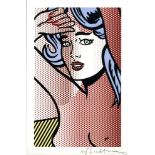 ROY LICHTENSTEIN - Nude with Blue Hair - Color relief print