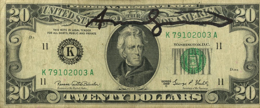 ANDY WARHOL - Twenty Dollar Jackson - Color engraving and letterpress