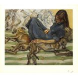 LUCIAN FREUD - Triple Portrait - Color offset lithograph