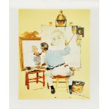 NORMAN ROCKWELL - Triple Self-Portrait - Color offset lithograph