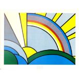 ROY LICHTENSTEIN - Modern Painting with Sun Rays - Color silkscreen