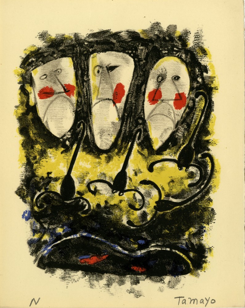 RUFINO TAMAYO - Tres Mascaras y Tres Alacranes - Color lithograph