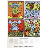 KEITH HARING - Keith and Andy and Andy Mouse - Color silkscreen