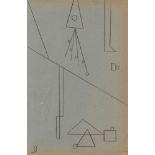 RUDOLF BAUER - Non-Objective Solitary Confinement Prison Drawing [No.14] - Pencil drawing on paper