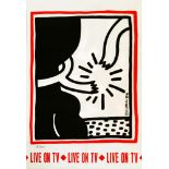 KEITH HARING - Live on TV - Color offset lithograph