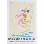PABLO PICASSO - Hommage a Rene Char - Color lithograph