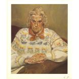LUCIAN FREUD - Woman in a Butterfly Jersey - Color offset lithograph