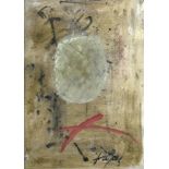 ANTONI TAPIES - Sin Titulo - Mixed media on textured pasteboard