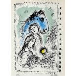MARC CHAGALL - Blue Horse with Couple (Le cheval bleu au couple/Blaues Pferd mit Paar) - Original...