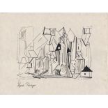 LYONEL FEININGER - Die Architektur - Pen & ink drawing on paper
