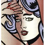 ROY LICHTENSTEIN - Nude with Blue Hair [detail] - Color half-tone silkscreen