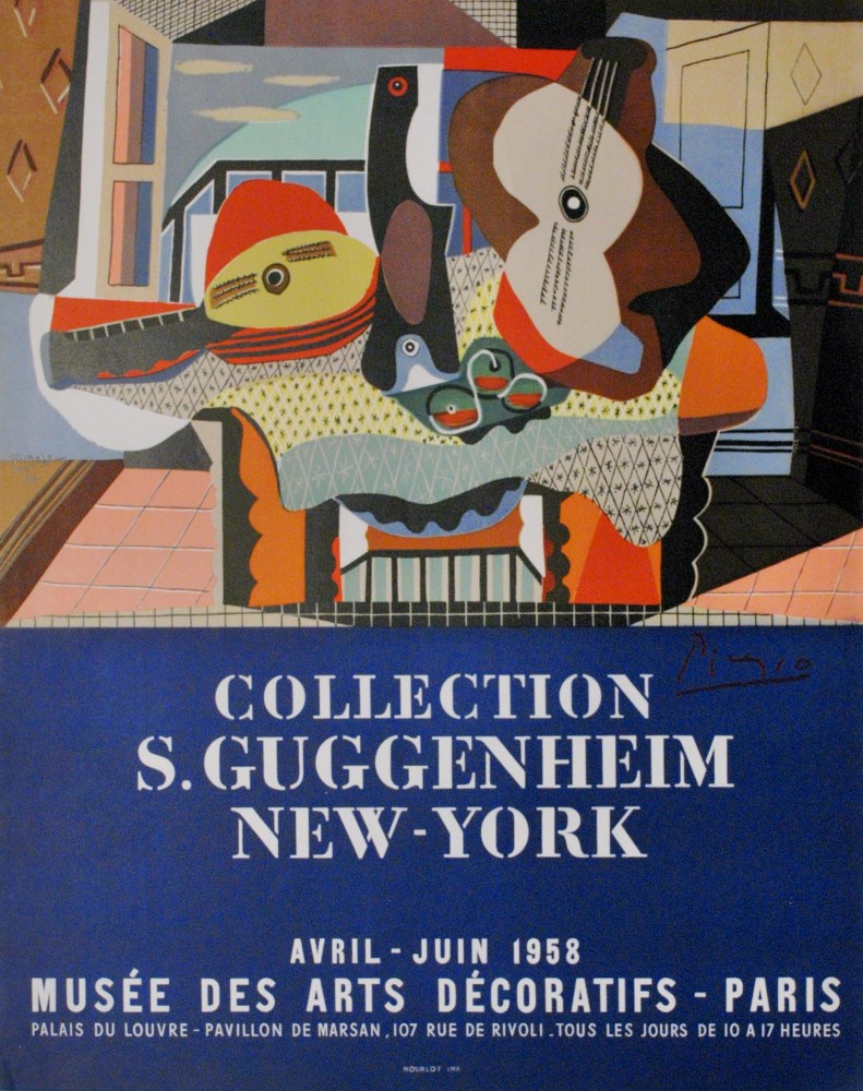 PABLO PICASSO - Collection S. Guggenheim New York ["Mandolin and Guitar"] - Color lithograph