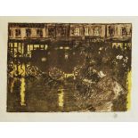 PIERRE BONNARD - Rue, la soir, sous la pluie - Original four color lithograph