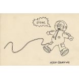 MATT GROENING - Homer Simpson in Space - Original marker drawing on paper