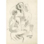 SANTOS BALMORI - Mujer con el Niño - Charcoal drawing