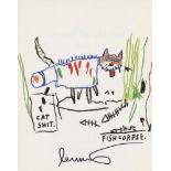 JEAN-MICHEL BASQUIAT - Fish Corpse - Color offset lithograph