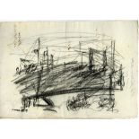 CARLO CARRA [imputee] - Periferia de Milano - Charcoal drawing on paper