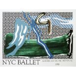 ROY LICHTENSTEIN - NYC Ballet - American Music Festival - Color offset lithograph