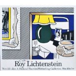 ROY LICHTENSTEIN - Two Paintings: Green Lamp - Color offset lithograph