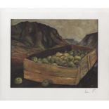 LUCIAN FREUD - Box of Apples in Wales - Color offset lithograph