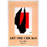 ROBERT MOTHERWELL - Art 1981 Chicago - Original color lithograph