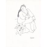 FERNANDO BOTERO - Cupido - Pen and ink drawing on paper