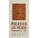 PABLO PICASSO - Exposition Vallauris 1963 - Original color linocut poster