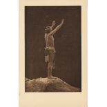 EDWARD S. CURTIS - Prayer to the Stars - Original vintage sepia toned photogravure