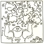 KEITH HARING - Seven Elephants - Lithograph