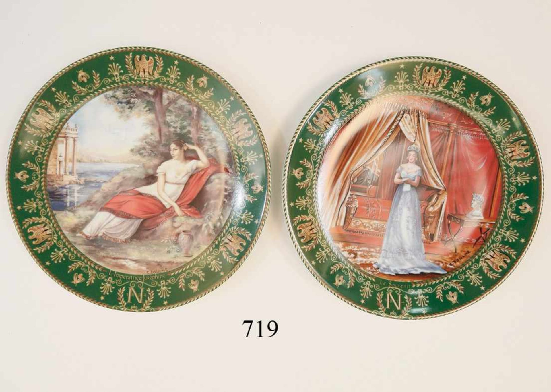 2 Porzellanteller "Joséphine et Napoleon"<