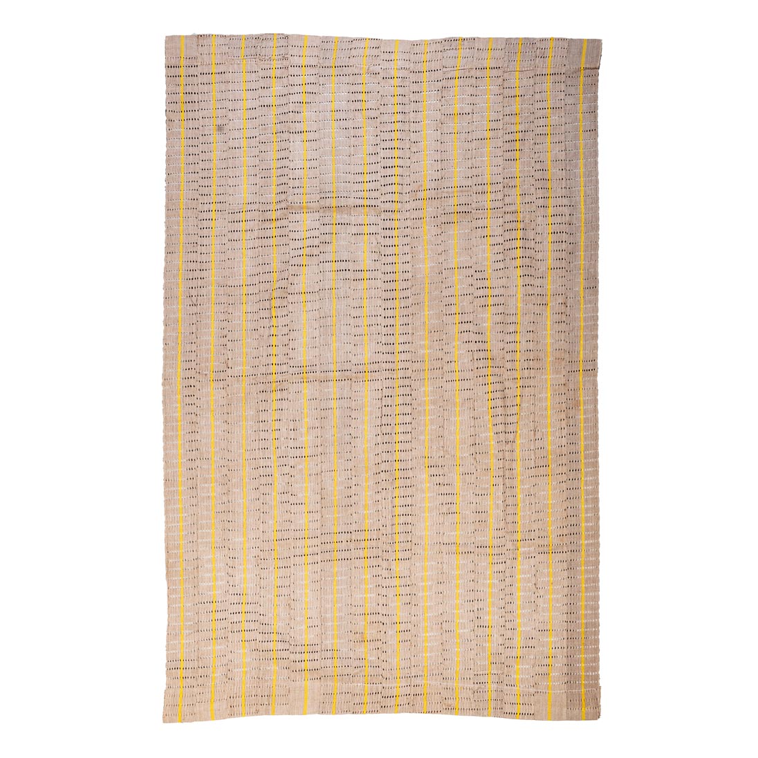 NARROW WEAVE TEXTILE, GHANA Factory-made textile referencing traditional narrow strip weaving, beige