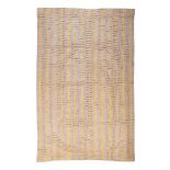 NARROW WEAVE TEXTILE, GHANA Factory-made textile referencing traditional narrow strip weaving, beige